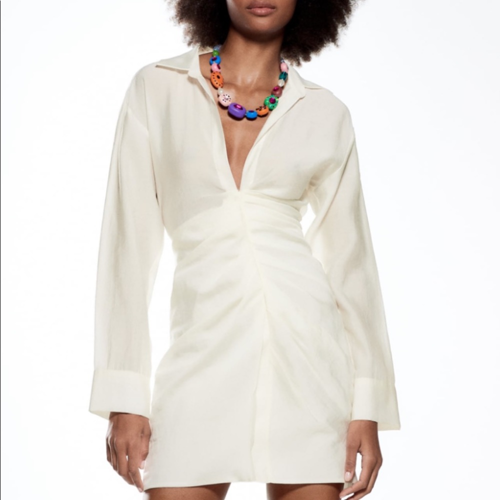 Zara Draped Dress in Cream